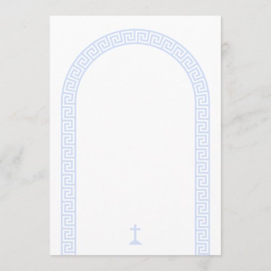 ギリシャ鍵アーチホワイトブルーバプテスマ メニュー (裏面)