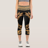 ギリシャ鍵ウィーフランスのプエンパイアローレルリース カプリレギンス (正面)