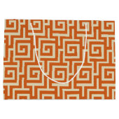 ギリシャ鍵オレンジ ラージペーパーバッグ (裏面)