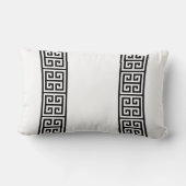 ギリシャ鍵オンホワイト ランバークッション (裏面)