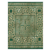 ギリシャ鍵オーナメント – ギリシャ蛇行 – マラカイトグレ テーブルクロス (正面)