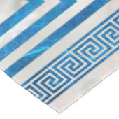 ギリシャ鍵オーナメント – ギリシャ蛇行 – 青大理石 テーブルクロス (アングル)