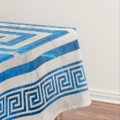 ギリシャ鍵オーナメント – ギリシャ蛇行 – 青大理石 テーブルクロス (インサイチュ)