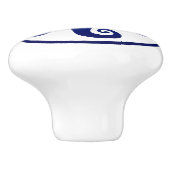 ギリシャ鍵オーナメント – 青と白 セラミックノブ (側面)