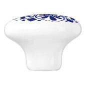 ギリシャ鍵オーナメント – 青と白 セラミックノブ (側面)