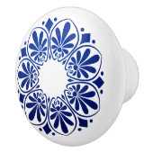 ギリシャ鍵オーナメント – 青と白 セラミックノブ (右)