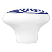 ギリシャ鍵オーナメント – 青と白 セラミックノブ (側面)