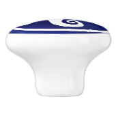 ギリシャ鍵オーナメント – 青と白 セラミックノブ (側面)