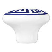 ギリシャ鍵オーナメント – 青と白 セラミックノブ (側面)