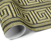 ギリシャ鍵クラシックデザインインゴールズ&ブラック ラッピングペーパー (ロールコーナー)