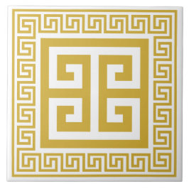 ギリシャ鍵ゴールデンパターンセラミックタイル タイル