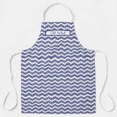 ギリシャ鍵シェブロンDIYカラーズネイビーホワイトSV エプロン (正面)