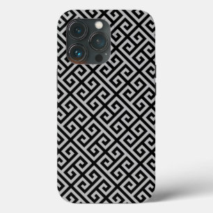 ギリシャ鍵ダイヤモンド(黒とグレー) iPhone 13 PROケース