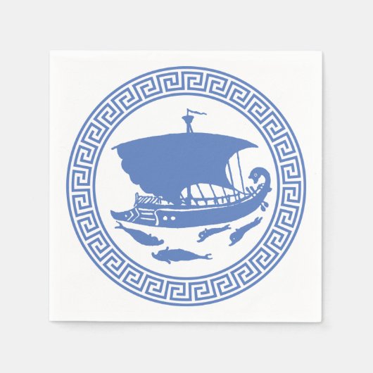 ギリシャ鍵デザイン スタンダードカクテルナプキン (正面)