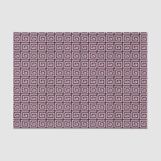 ギリシャ鍵デザイン – ピンクとブラック 薄葉紙 (正面)