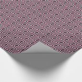 ギリシャ鍵デザイン – ピンクと黒のエナメルルック ラッピングペーパー (角)