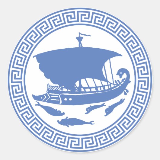 ギリシャ鍵デザイン ラウンドシール (正面)