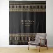 ギリシャ鍵パターンとカスタムカラー タペストリー (インサイチュ)