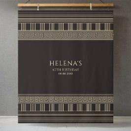 ギリシャ鍵パターンとカスタムカラー タペストリー