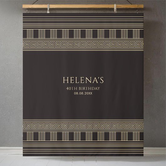 ギリシャ鍵パターンとカスタムカラー タペストリー