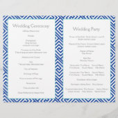 ギリシャ鍵パターンとブルーカラムウェディングプログラム (裏面)