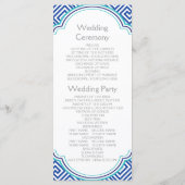ギリシャ鍵パターンとブルーカラムウェディングプログラム プログラム (裏面)