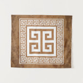 ギリシャ鍵パターンホワイトデザインタペストリー タペストリー (正面(横))