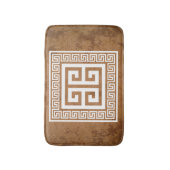 ギリシャ鍵パターンホワイトデザイン バスマット (正面縦)