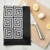 ギリシャ鍵パターン キッチンタオル (四つ折り)