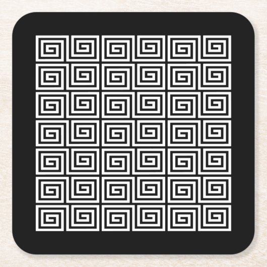 ギリシャ鍵パターン スクエアペーパーコースター (正面)