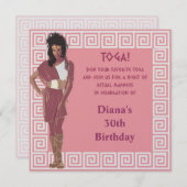 ギリシャ鍵ピンク 招待状 (正面/裏面)