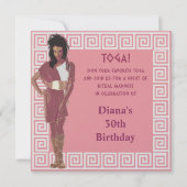 ギリシャ鍵ピンク 招待状 (正面)