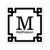 ギリシャ鍵フレームイニシャル名モノグラム セルフインキングスタンプ (デザイン)