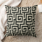 ギリシャ鍵ブラック クッション (ブランケット)