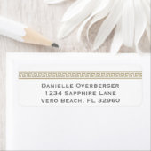 ギリシャ鍵ベージュ差出人住所ラベル ラベル (インサイチュ)