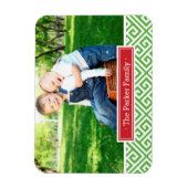 ギリシャ鍵ホリデーモノグラムフォトマグネット マグネット (縦)