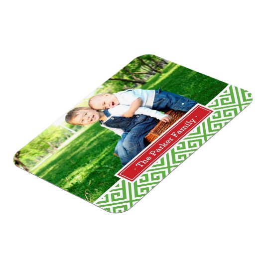 ギリシャ鍵ホリデーモノグラムフォトマグネット マグネット (左側)