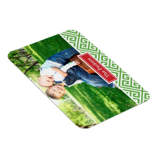 ギリシャ鍵ホリデーモノグラムフォトマグネット マグネット (右側)