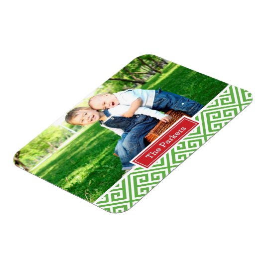 ギリシャ鍵ホリデーモノグラムフォトマグネット マグネット (左側)