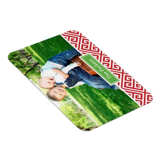 ギリシャ鍵ホリデーモノグラムフォトマグネット マグネット (右側)