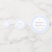 ギリシャ鍵ホワイトブルーバプテスマ コンフェッティ (正面)