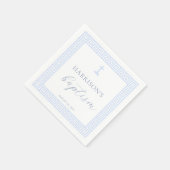 ギリシャ鍵ホワイトブルーバプテスマ スタンダードカクテルナプキン (角)