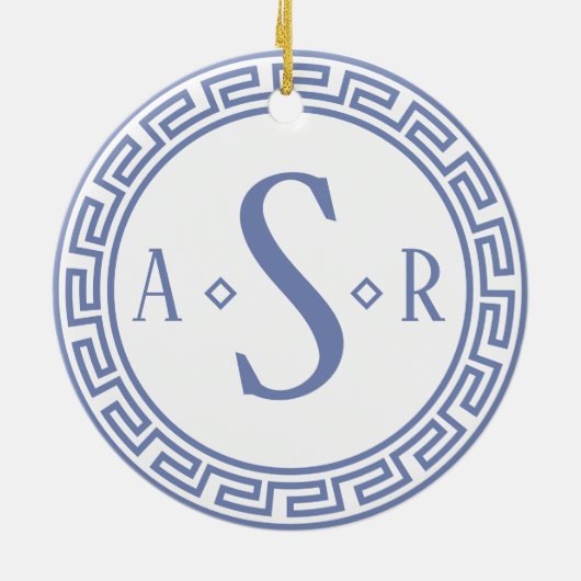 ギリシャ鍵モノグラムクリスマスオーナメント セラミックオーナメント (裏面)
