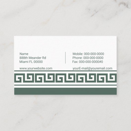 ギリシャ鍵名刺 名刺 (裏面)