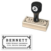 ギリシャ鍵枠差出人住所 ラバースタンプ (押印)