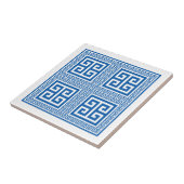 ギリシャ鍵模様青白セラミックタイル タイル (側面)