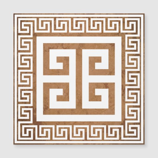 ギリシャ鍵紋白デザイン磁気カード (正面)