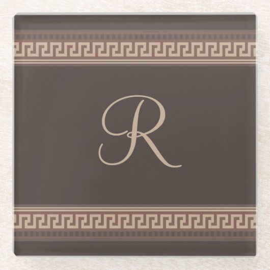 ギリシャ鍵縁ど ガラスコースター (正面)