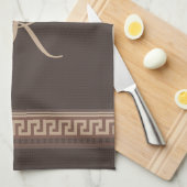 ギリシャ鍵縁ど キッチンタオル (四つ折り)