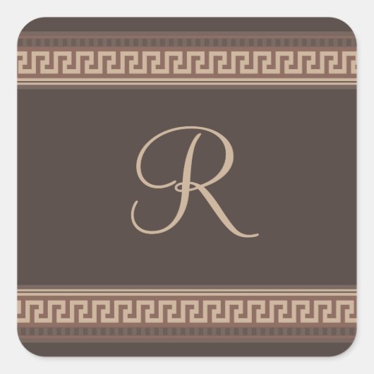 ギリシャ鍵縁ど スクエアシール (正面)